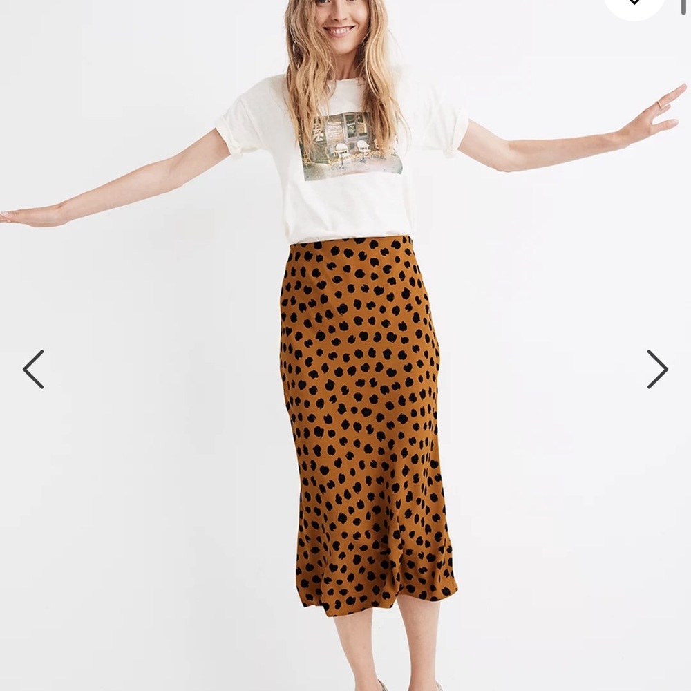 Madewell midi slip skirt in painted spots